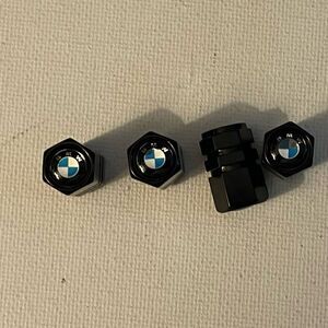 BMW Logo valve Stem caps in Black set of 4 NWT